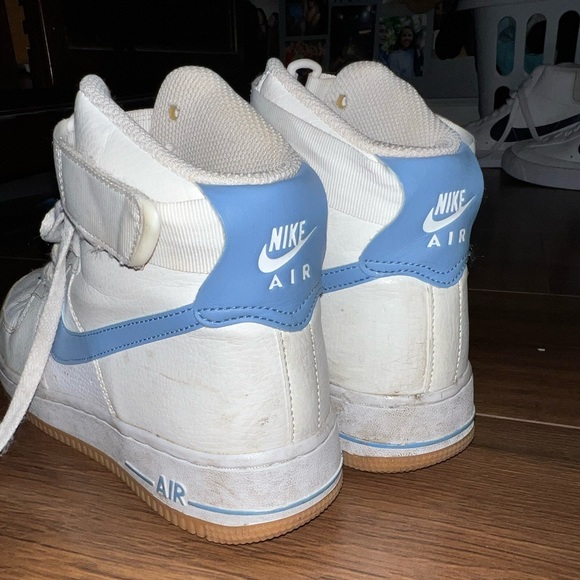 blue high top air forces